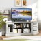 63 Inches Entertainment Center with 3 Storage Drawers and Removable Glass Shelves